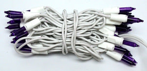 35 Light 11.5' White Wire Purple Miniature String with 3" Spacing 2