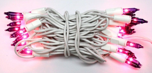 35 Light 11.5' White Wire Purple Miniature String with 3" Spacing 3