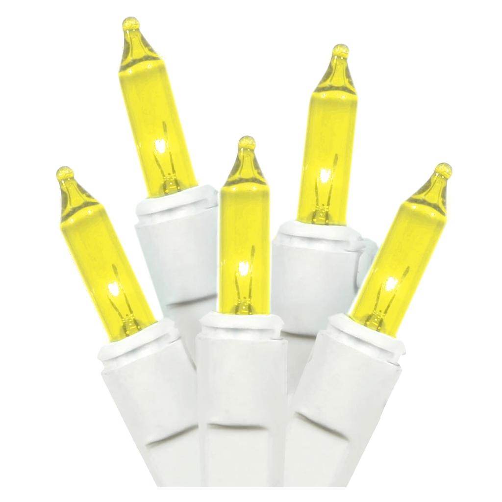 35 Light 11.5' White Wire Yellow Miniature String with 3" Spacing 1