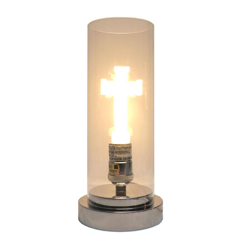 1 Light 11" 3 Step Touch-Control Clear Glass Shade LumaCross LED Lamp 1