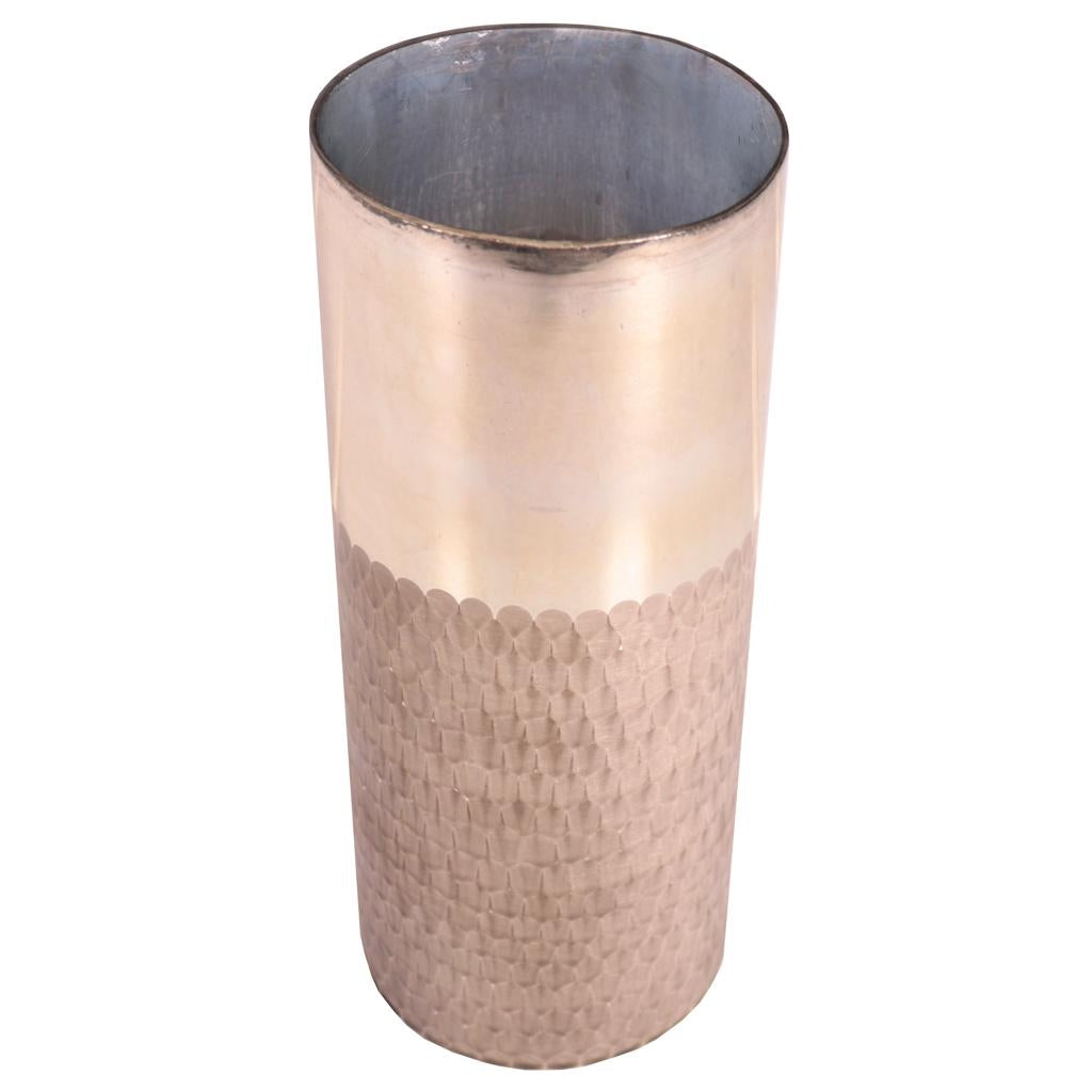 12" Silver Honeycomb Candle Holder 1