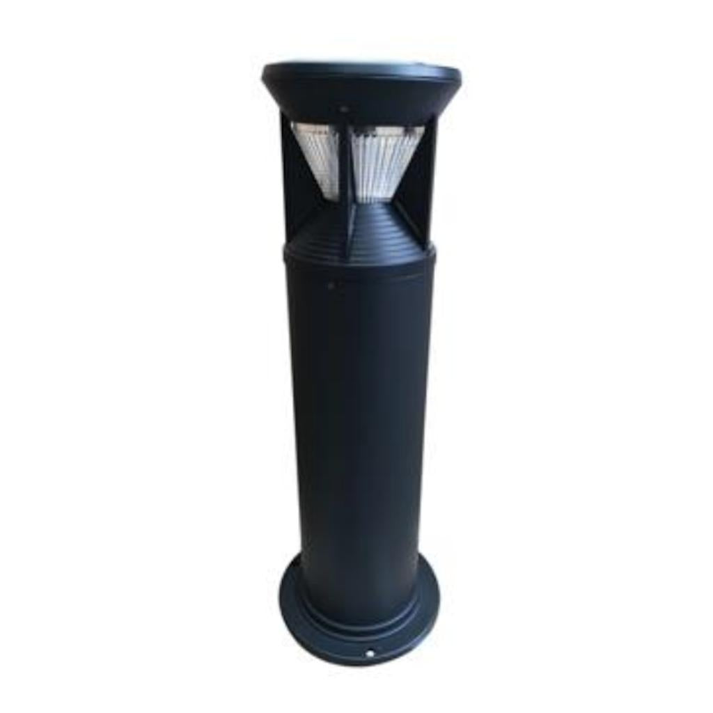 2 watt 120/277 volt 2700K Black Round Bollard LED Light Fixture 1