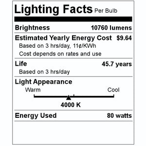 80 watt 120/277 volt Exclusionary Mogul Screw Base 4000K Cool White Dimmable LED 2