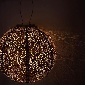 17.4" Round Gold Bazaar Pattern Lantern 2