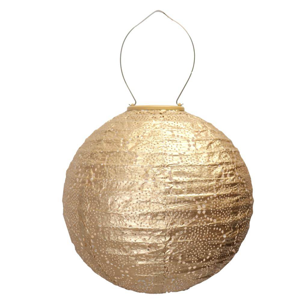 17.4" Round Gold Bazaar Pattern Lantern 1