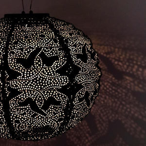 17.4" Round Petrol Marrakesh Pattern Lantern 2
