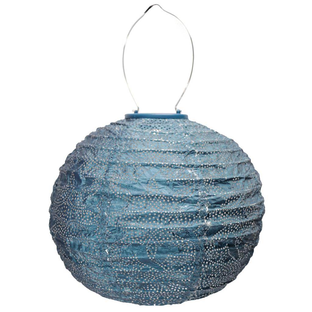 17.4" Round Petrol Marrakesh Pattern Lantern 1