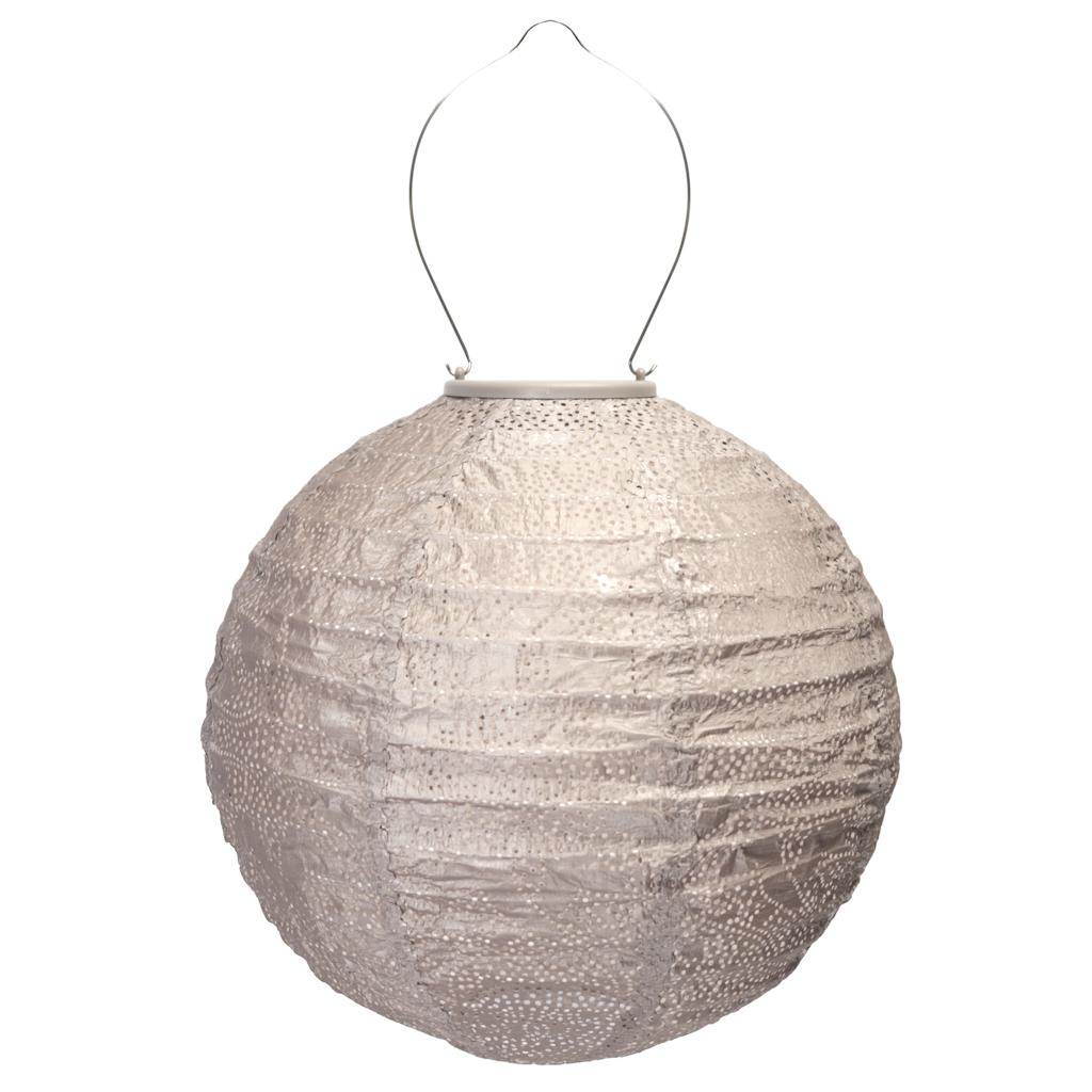 15" Round Taupe Marrakesh Pattern Lantern 1