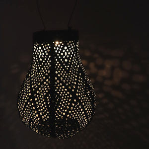 7.8" Bulb Green Ikat Pattern Lantern 2