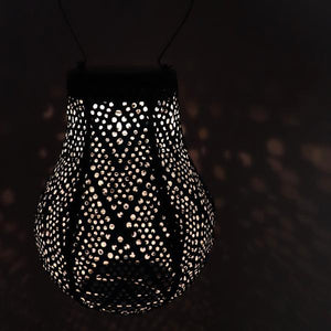 13.9" Bulb Petrol Ikat Pattern Lantern 2