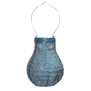 13.9" Bulb Petrol Ikat Pattern Lantern 1