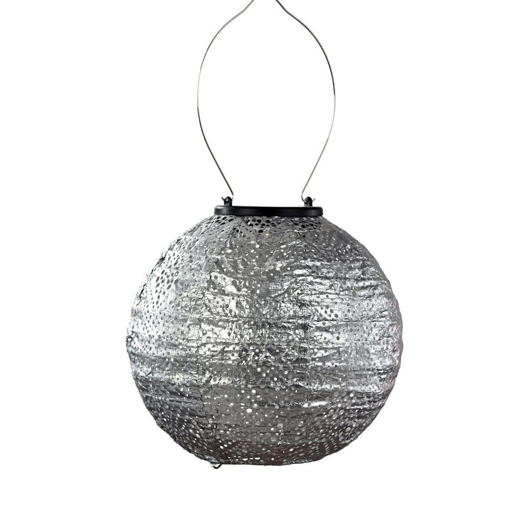 7" Round Silver Topaze Pattern Lantern 1
