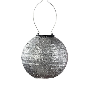 7" Round Silver Topaze Pattern Lantern 1