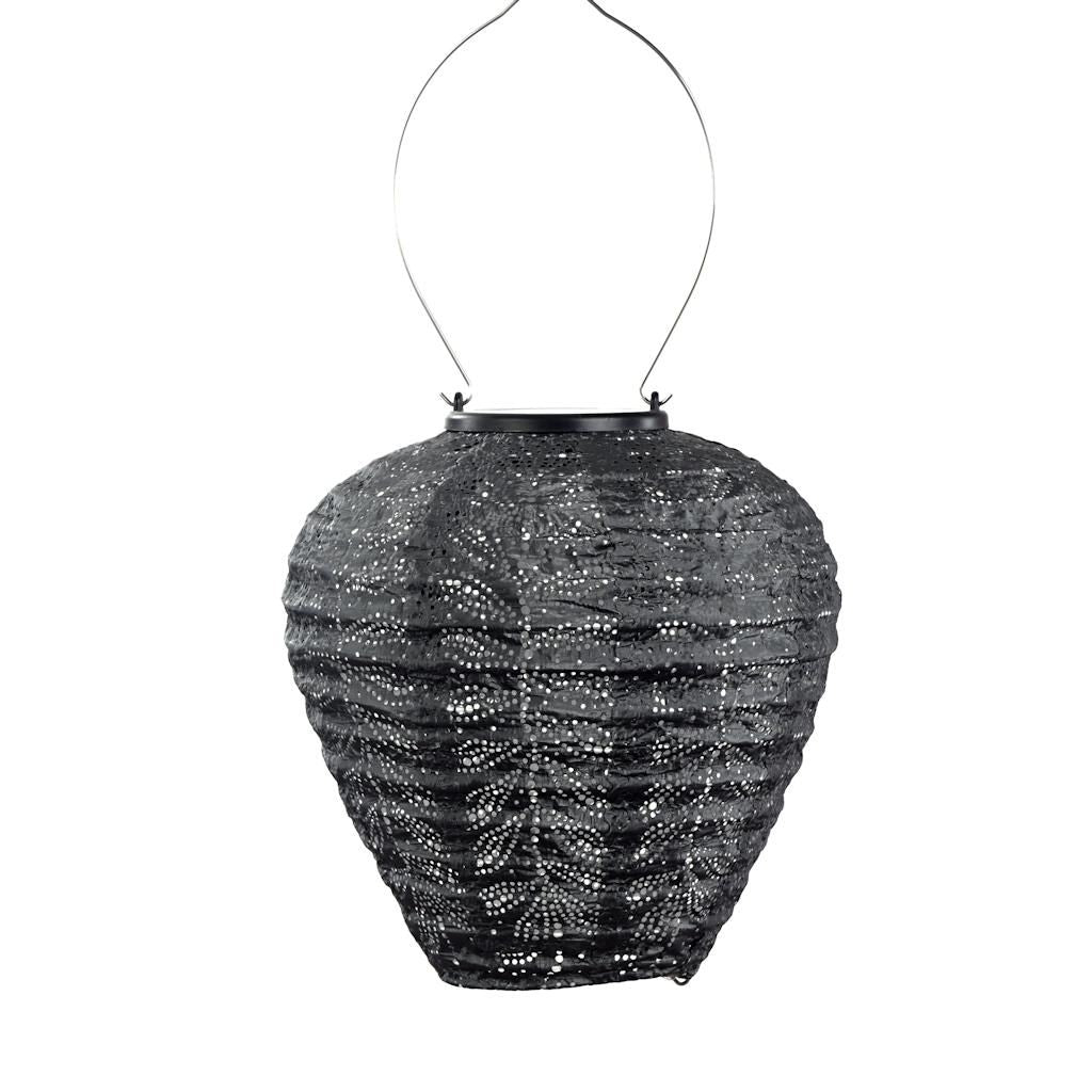 7.8" Balloon Dark Grey Folia Pattern Lantern 1
