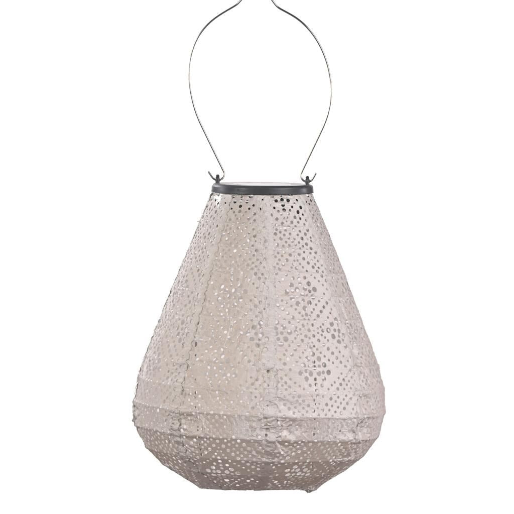 9" Tulip Light Taupe Topaze Pattern Lantern 1