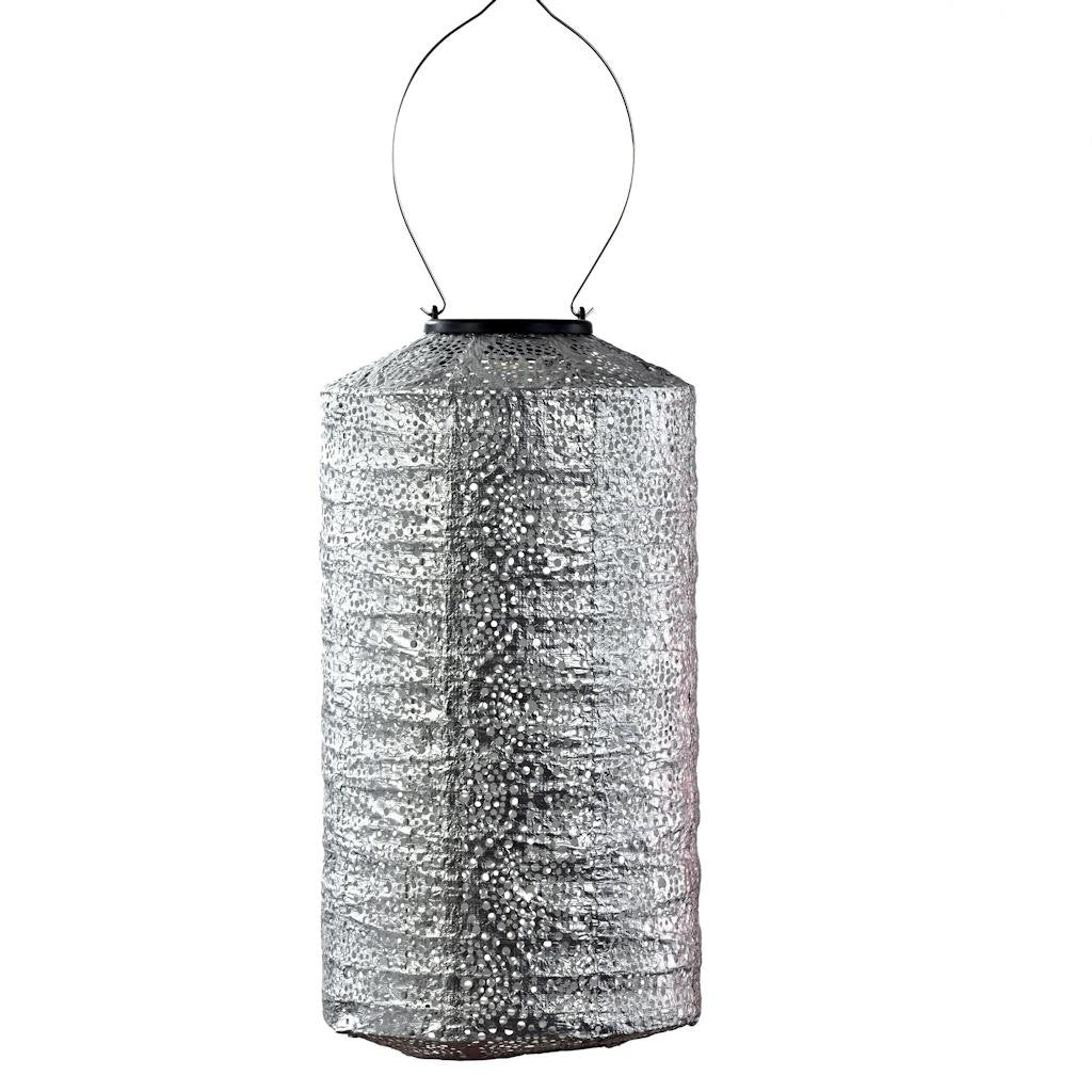 13" Cylinder Silver Occult Pattern Lantern 1