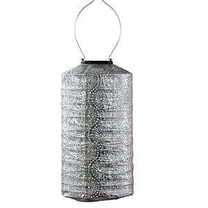 13" Cylinder Silver Occult Pattern Lantern 1