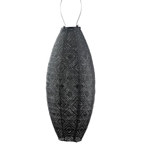 17.7" Long Oval Dark Grey Mosaic Pattern Lantern 1