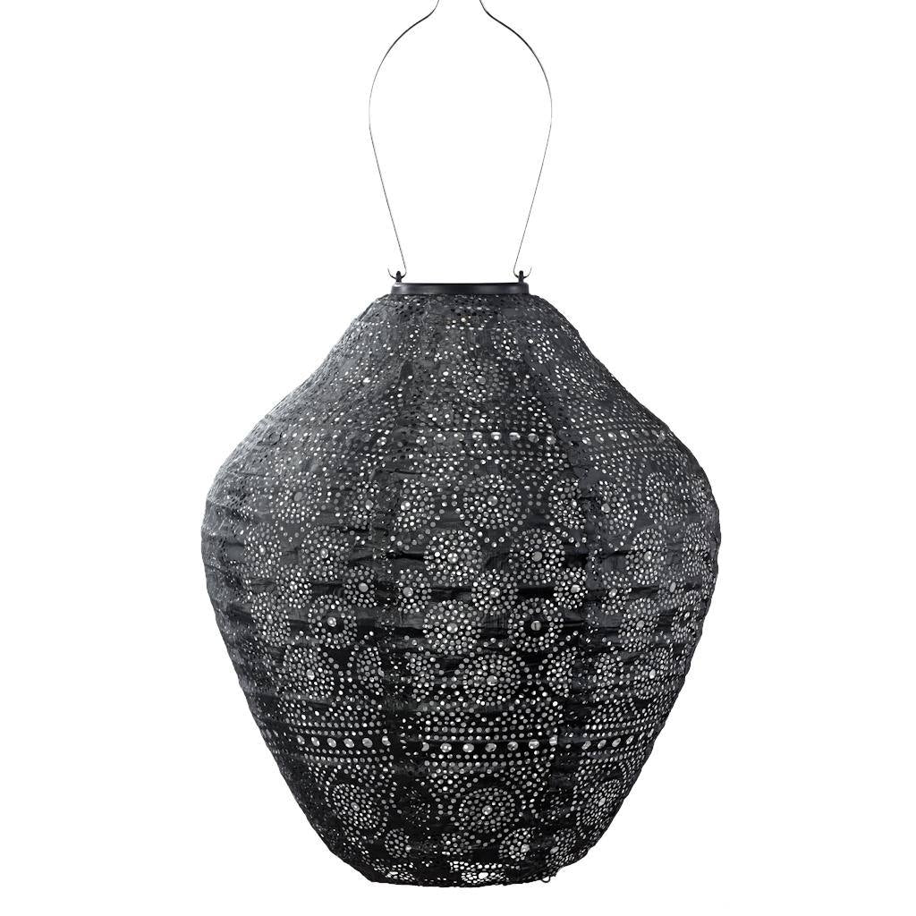 13.4" Jar Dark Grey Spectare Pattern Lantern 1