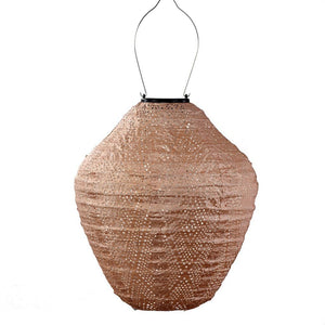 13.4" Jar Pink Ikat Pattern Lantern 1