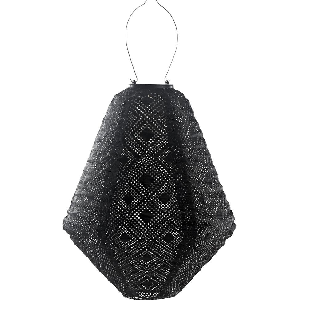 14.6" Can Black Mosaic Pattern Lantern 1
