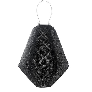 14.6" Can Black Mosaic Pattern Lantern 1
