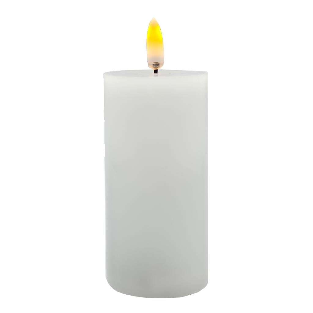 2" x 4" White Wax LED Pillar Candle with Timer 1