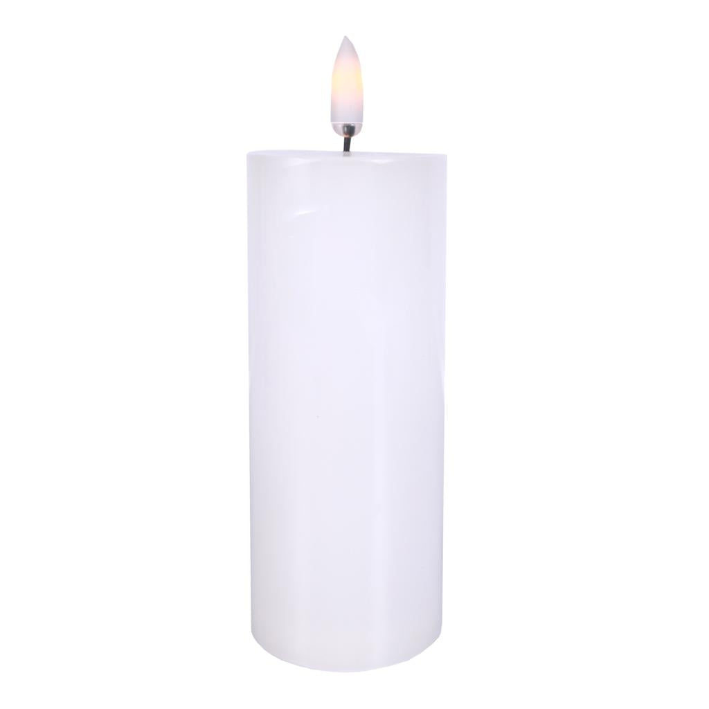 2" x 5" White Wax LED Pillar Candle with Timer 1