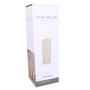 2" x 5" Ivory Wax LED Pillar Candle with Timer 2