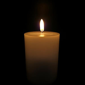 3" x 4" White Wax LED Pillar Candle with Timer 2