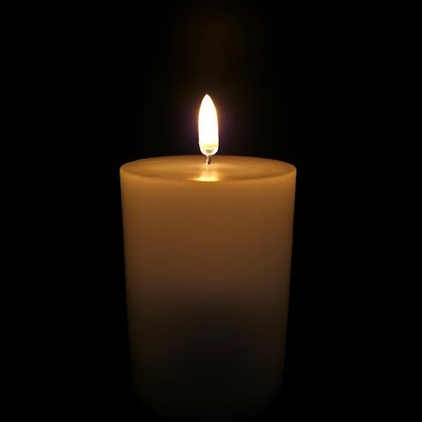 3" x 4" White Wax LED Pillar Candle with Timer 2