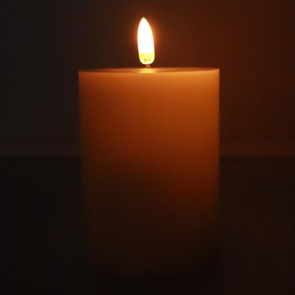 3" x 4" Ivory Wax LED Pillar Candle with Timer 3