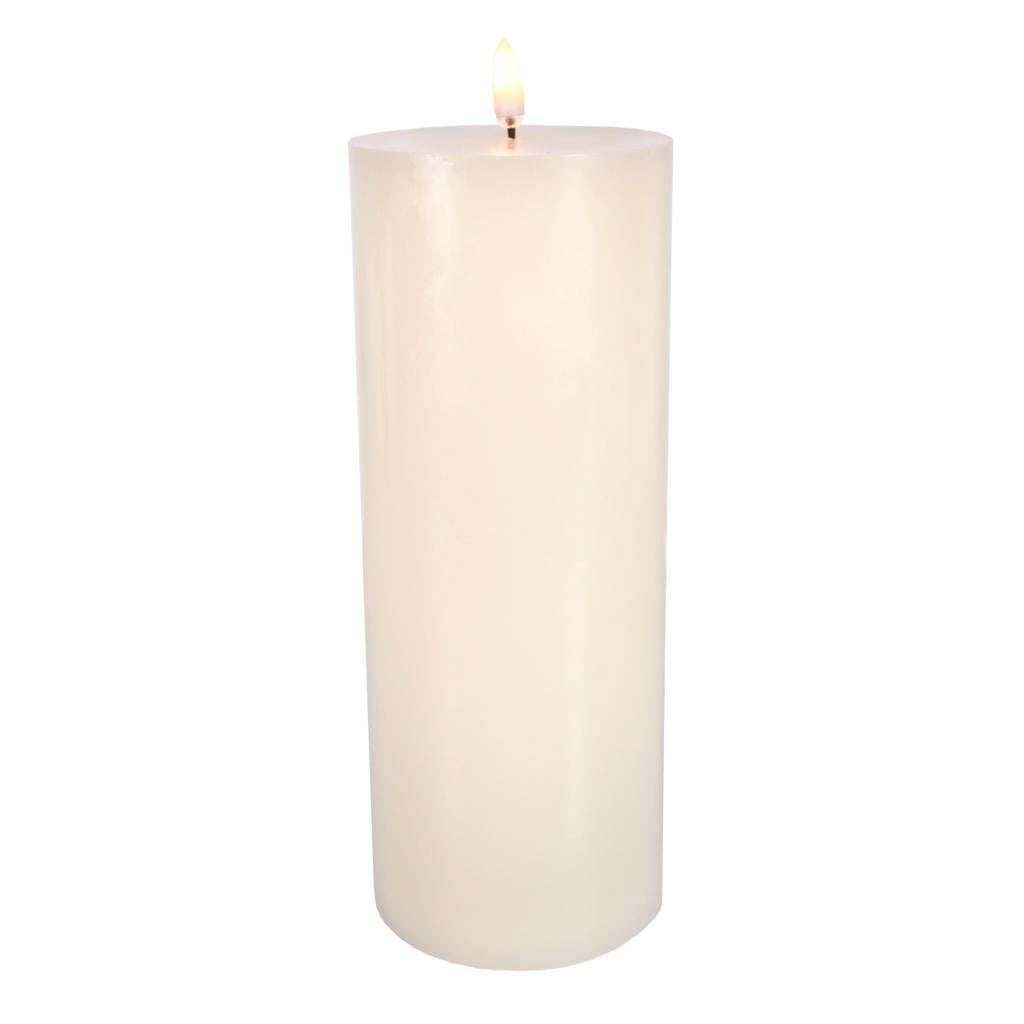 3.5" x 9" Ivory Wax LED Pillar Candle with Timer 1