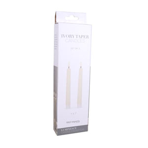 7" Ivory Wax LED Taper Candles with Timer (2 pack) 2