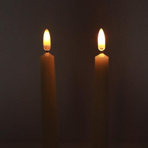 7" Ivory Wax LED Taper Candles with Timer (2 pack) 3