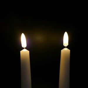 7" White Wax LED Taper Candles with Timer (2 pack) 2