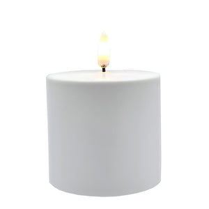 3" x 3" White Outdoor LED Pillar Candle with Timer 1