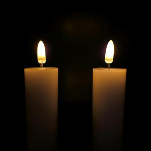 4.5" x 1.25" Ivory Wax LED Taper Candles with Timer (2 pack) 2