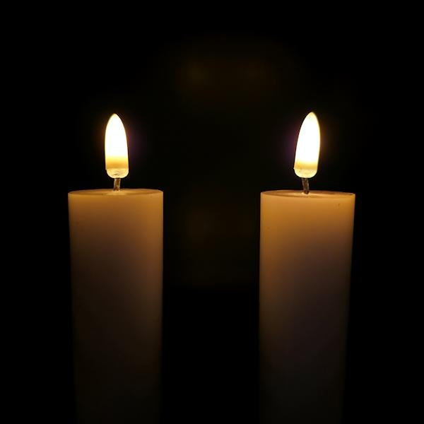 4.5" x 1.25" Ivory Wax LED Taper Candles with Timer (2 pack) 2