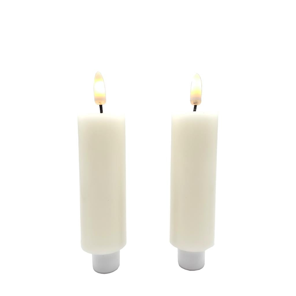 4.5" x 1.25" Ivory Wax LED Taper Candles with Timer (2 pack) 1