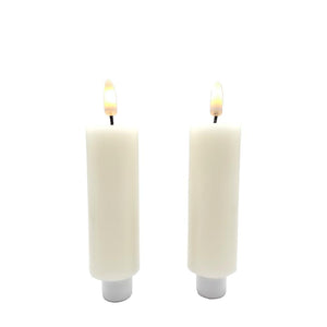 4.5" x 1.25" Ivory Wax LED Taper Candles with Timer (2 pack) 1