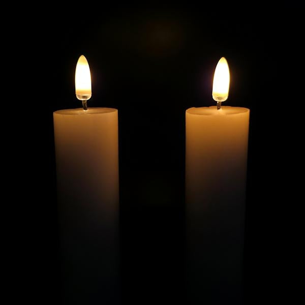 6.5" x 1.25" Ivory Wax LED Taper Candles with Timer (2 pack) 2