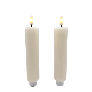6.5" x 1.25" Ivory Wax LED Taper Candles with Timer (2 pack) 1