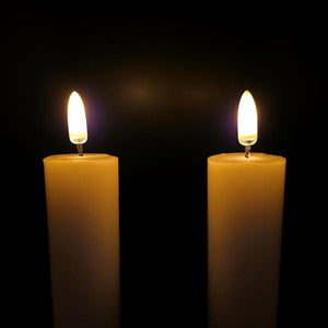 8.5" x 1.25" Ivory Wax LED Taper Candles with Timer (2 pack) 2