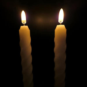 10.5" Ivory Twist Wax LED Taper Candles with Timer (2 pack) 2