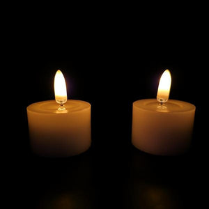 1.75" x 1" Ivory Wax LED Tealights Candle with Timer (2 Pack) 2