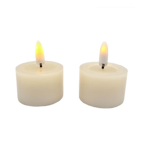 1.75" x 1" Ivory Wax LED Tealights Candle with Timer (2 Pack) 1