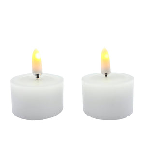 1.75" x 1" White Wax LED Tealights Candle with Timer (2 Pack) 1
