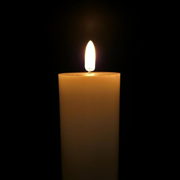 2" x 6" Ivory Wax LED Pillar Candle with Timer 2
