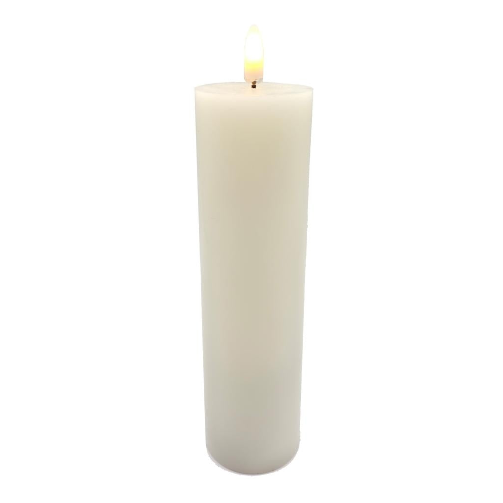 2" x 7" Ivory Wax LED Pillar Candle with Timer 1